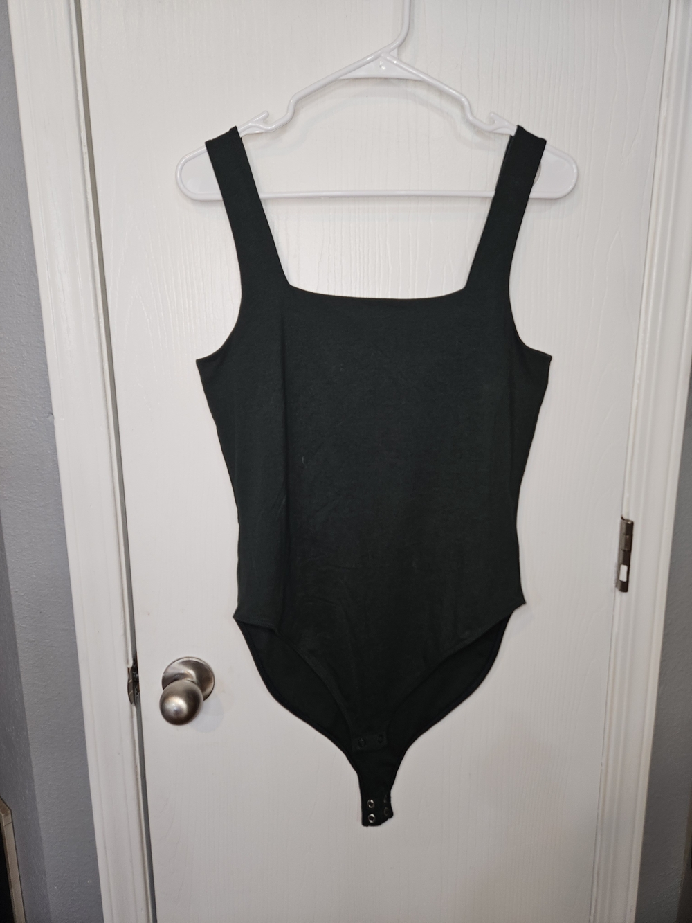 Old Navy Black Square-Neck Bodysuit - Wide Strap Tank